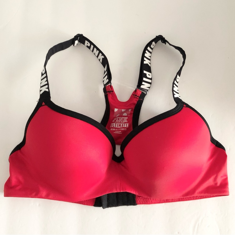 PINK Victoria's Secret Ultimate Red Push Up Sport Bra Small